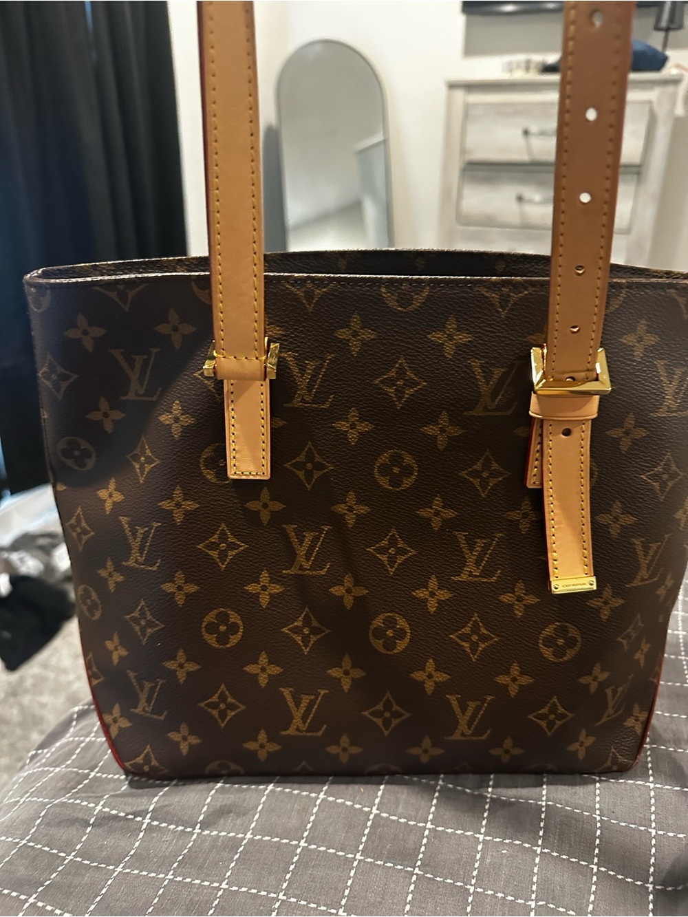 Louis Vuitton piano Monogram Canvas Tote in Brown with Tan Straps 2024 edition